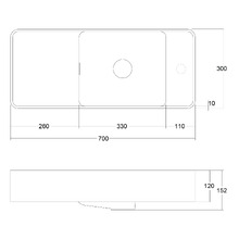 Mod 700mm Matte White Wall Hung Basin with Overflow